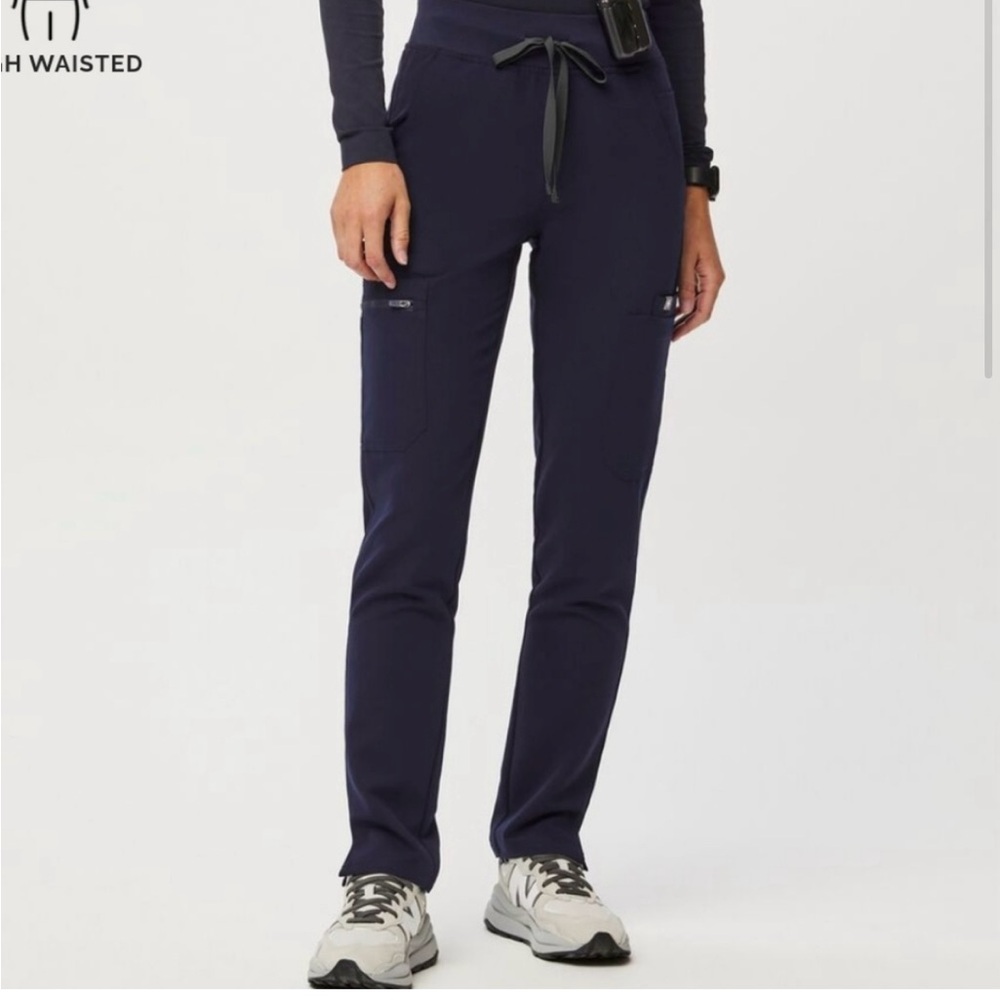 Figs Scrubs High Waisted Yola Skinny Pants Navy Blue XS